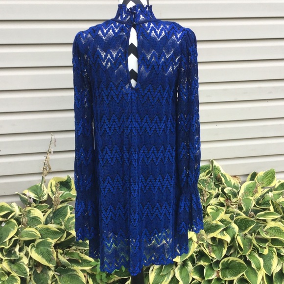 NWT Free People Simone Blue Lace Mini Dress - Picture 8 of 8